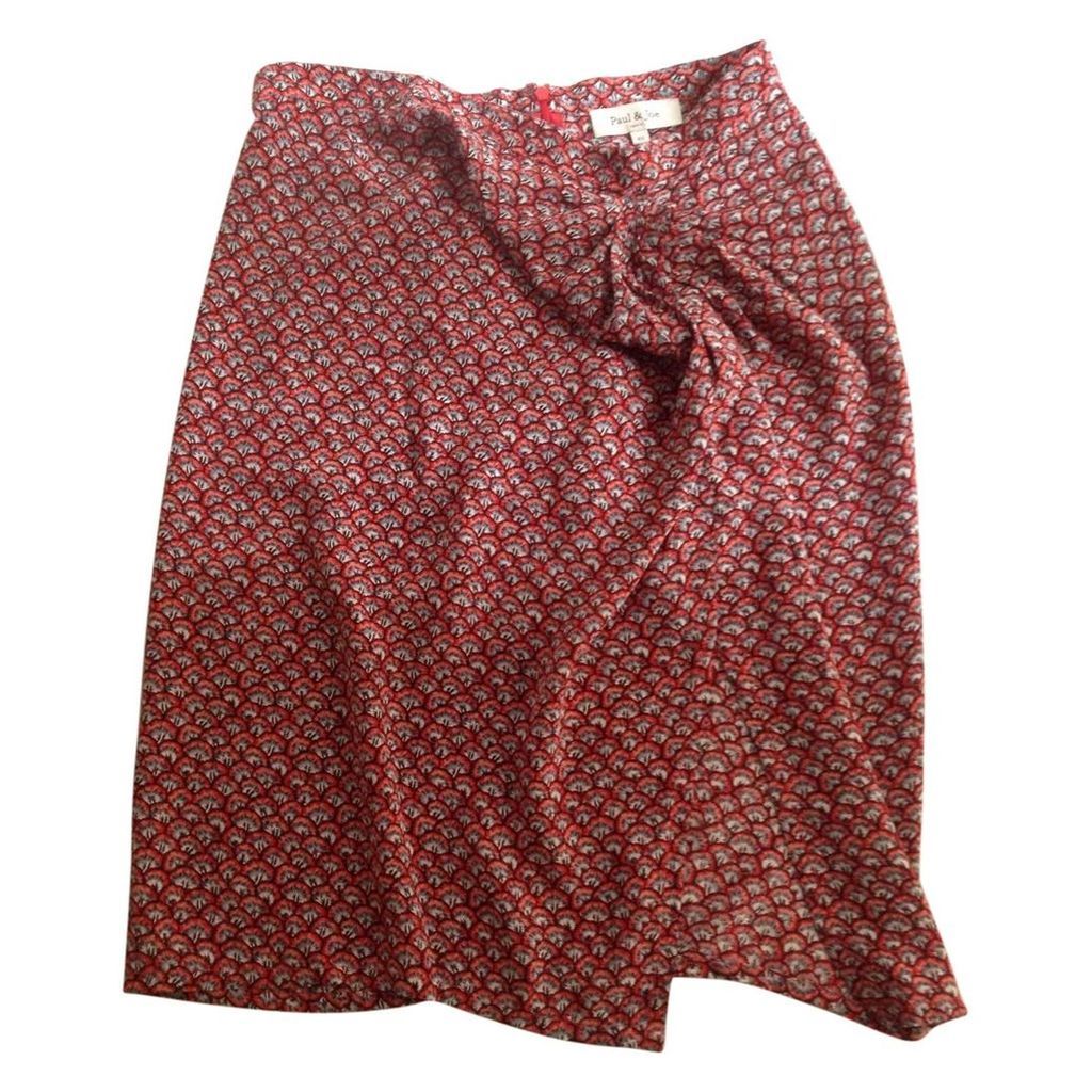 Print silk skirt