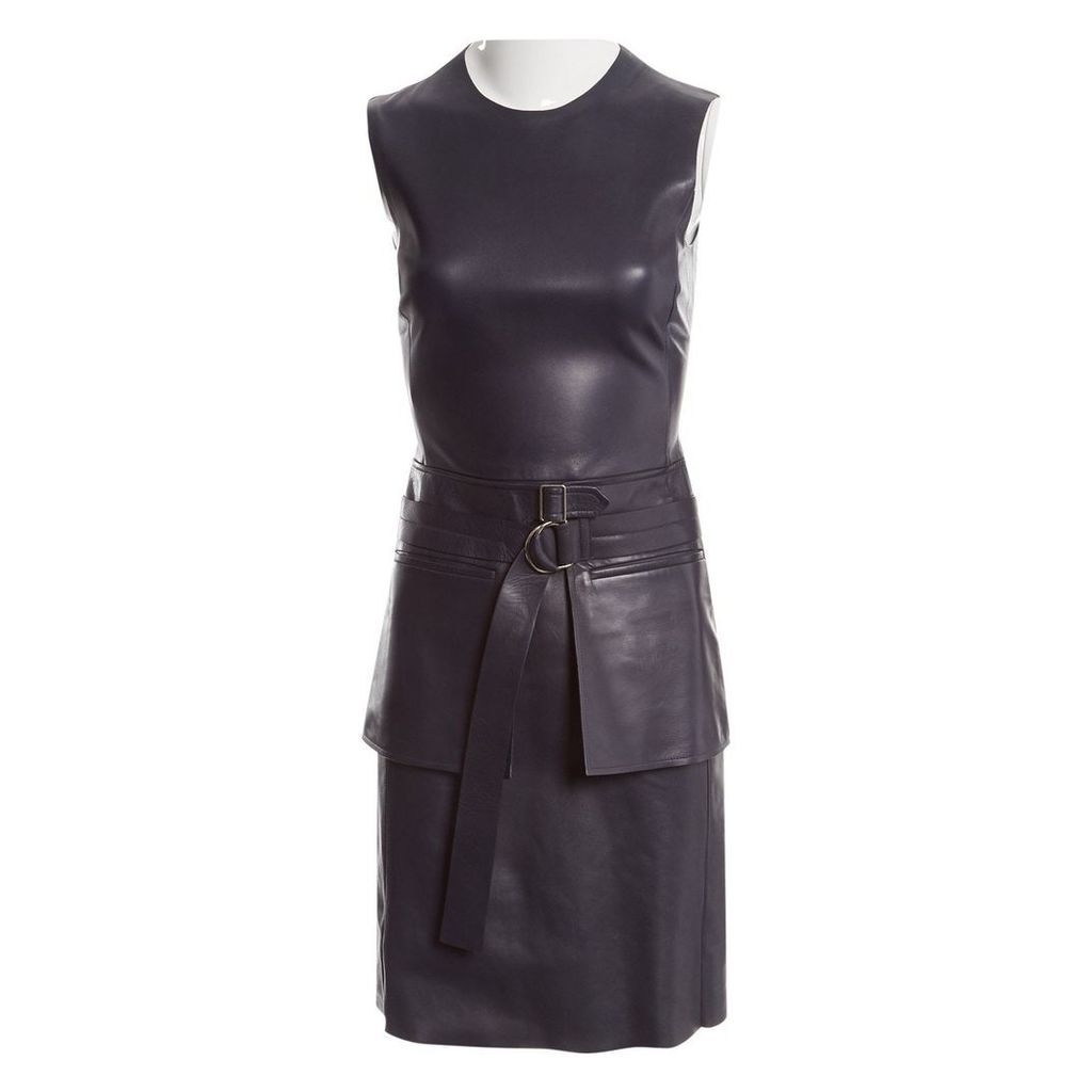Leather mid-length dress