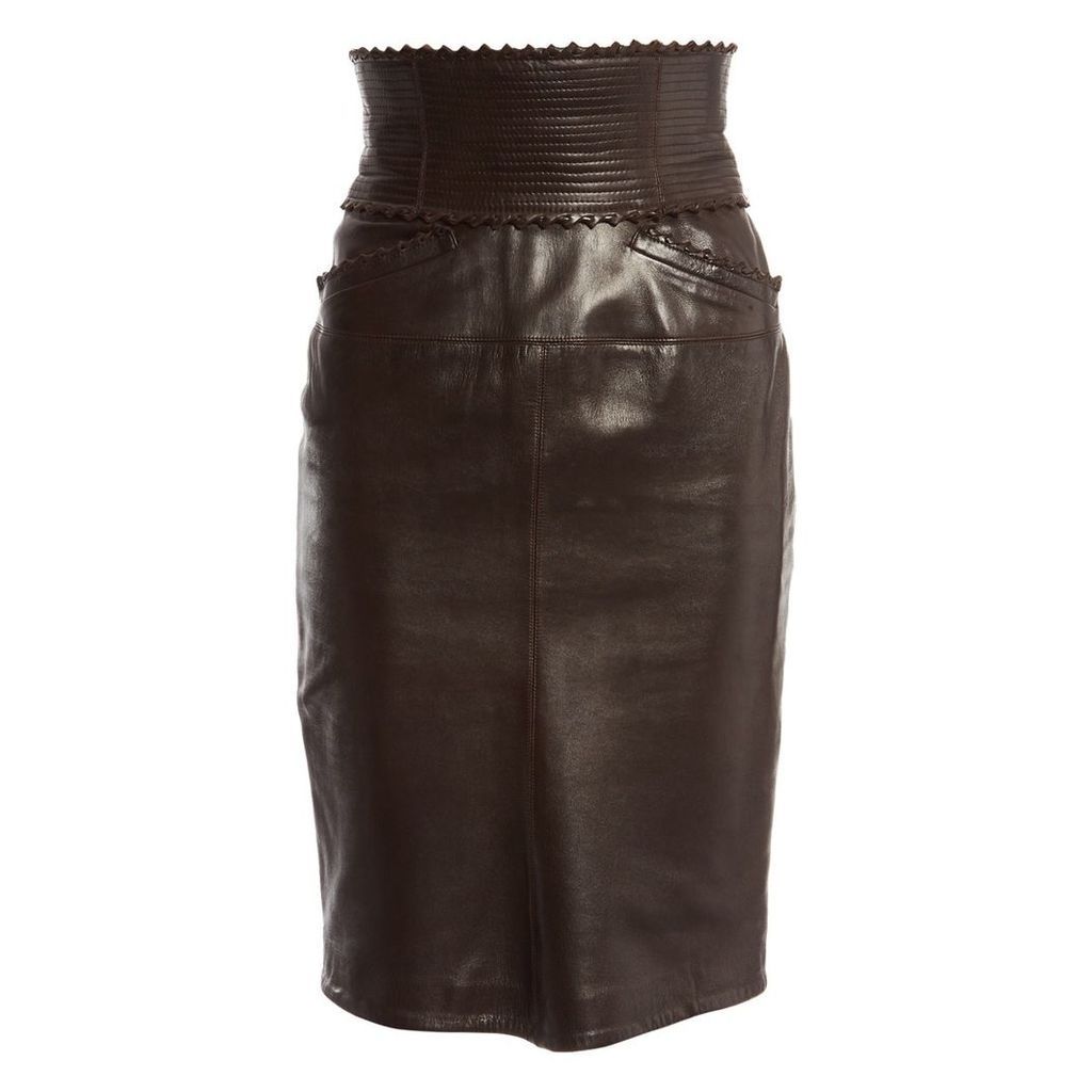 Leather skirt suit