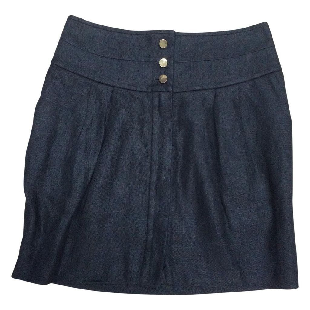 Linen mid-length skirt
