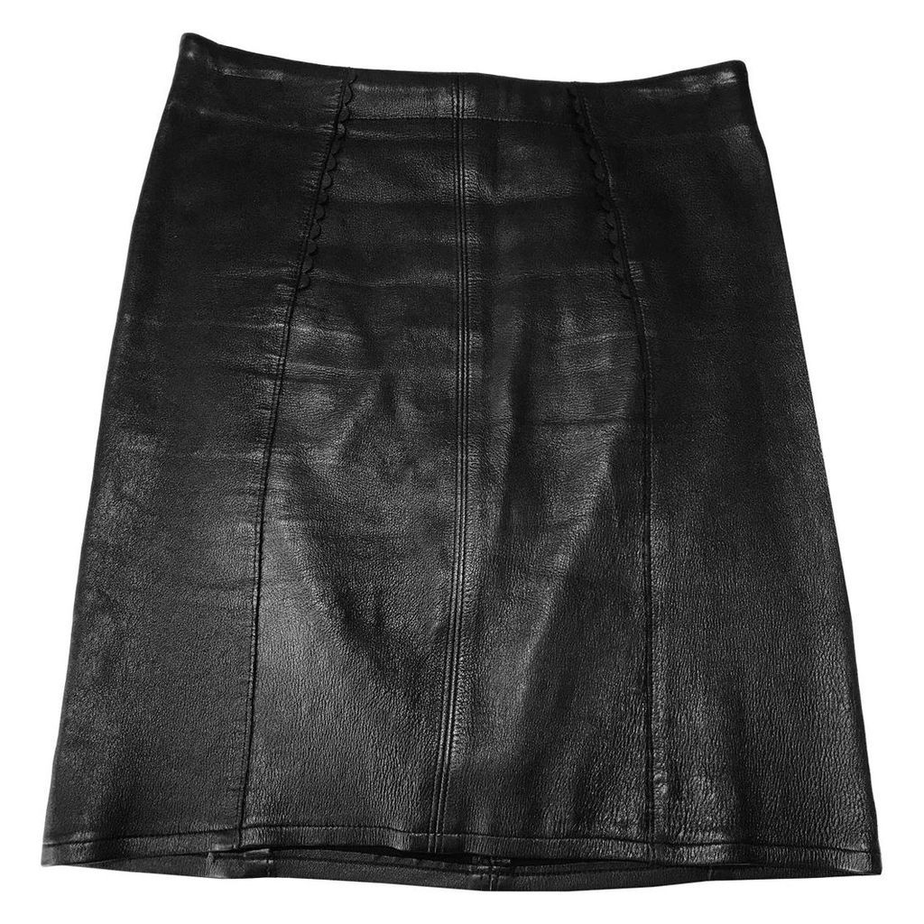 Leather mini skirt