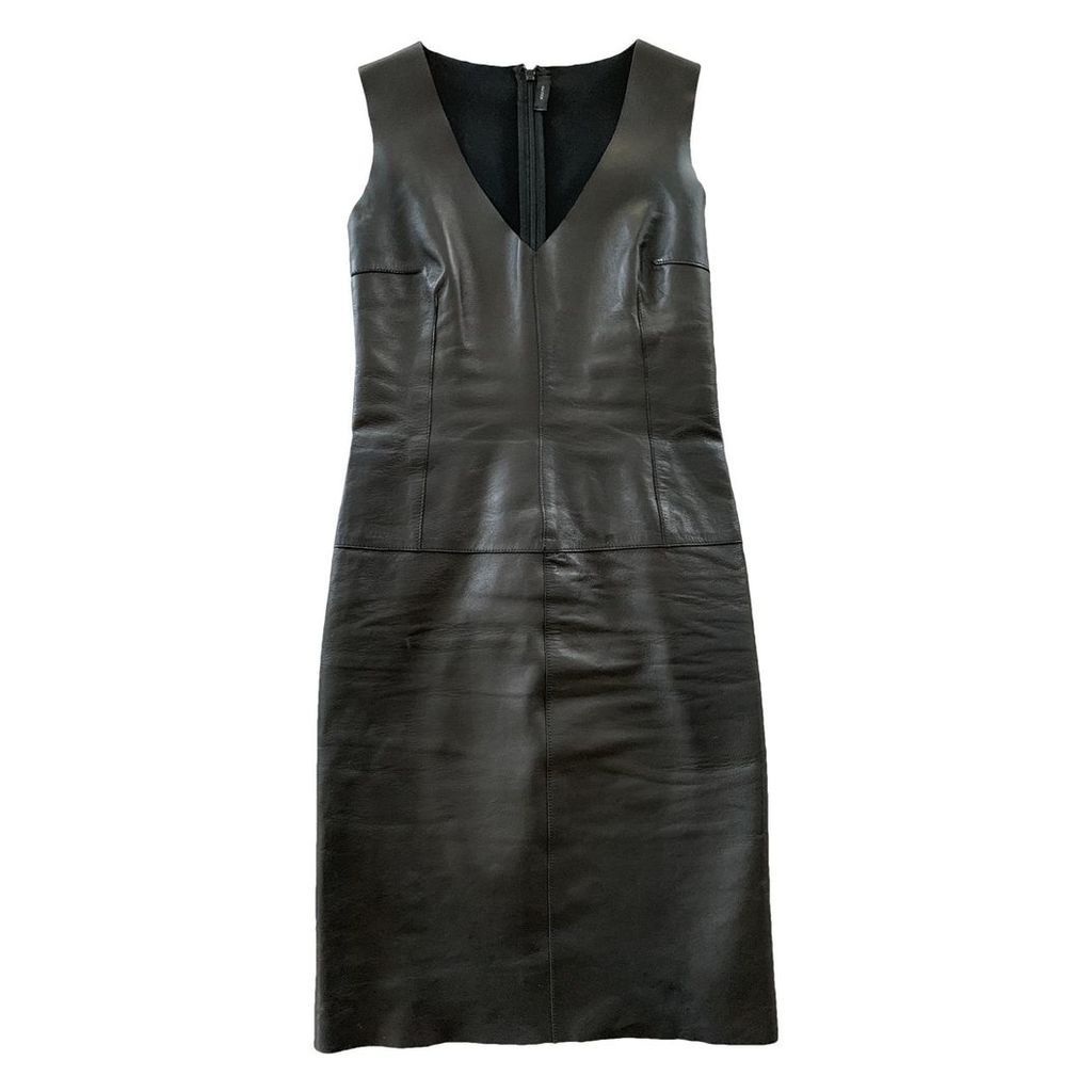 Leather mid-length dress