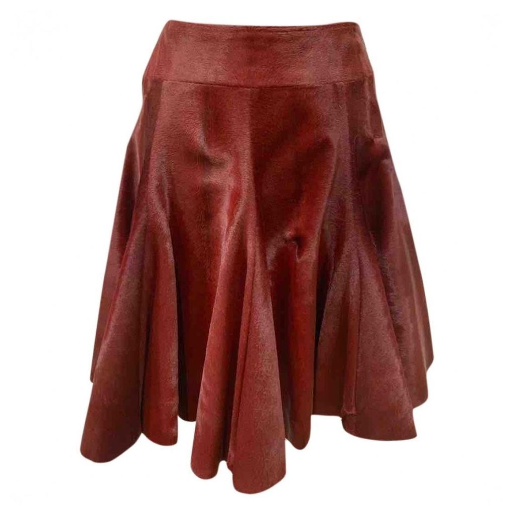 Pony-style calfskin mid-length skirt