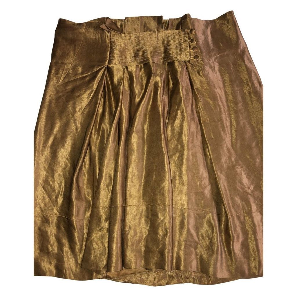 Silk mid-length skirt