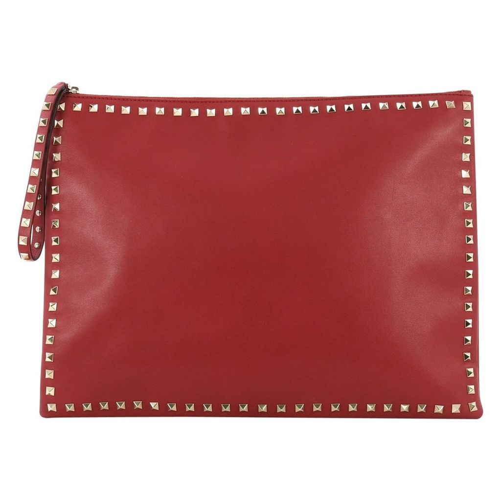 Leather clutch bag