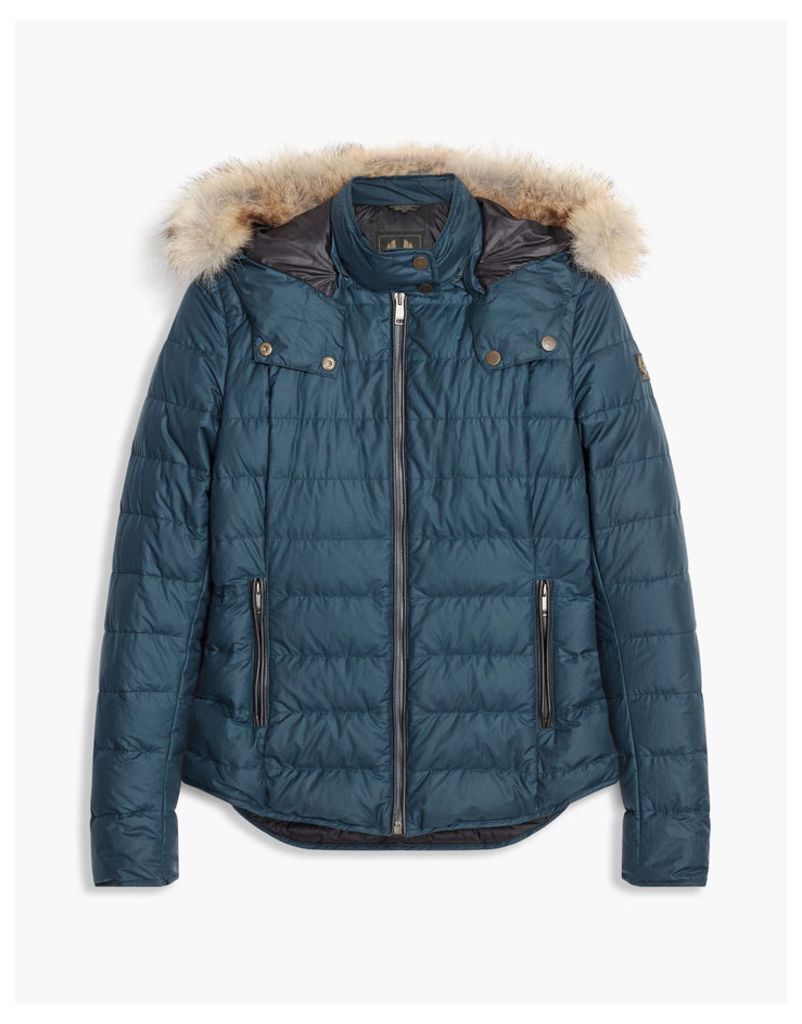 Belstaff Avedon Down Jacket With Fur Blue