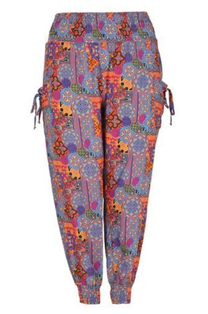 Plus Size Harem Pants with Moorish Print