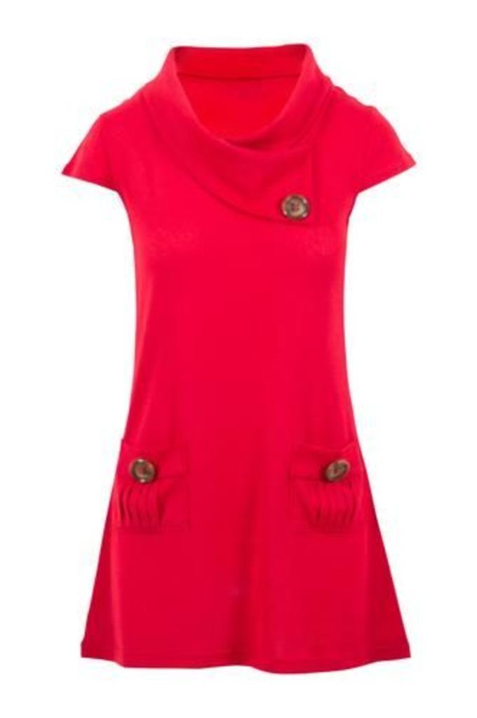 Tunic Top with Oversized Buttons