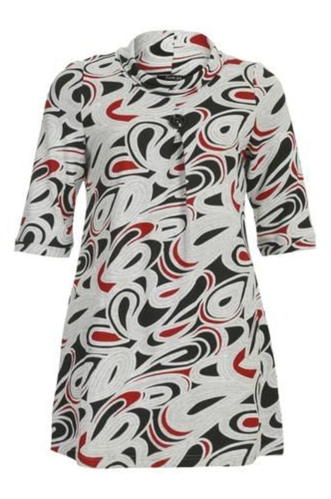 Plus Size Knitted Abstract Print Dress