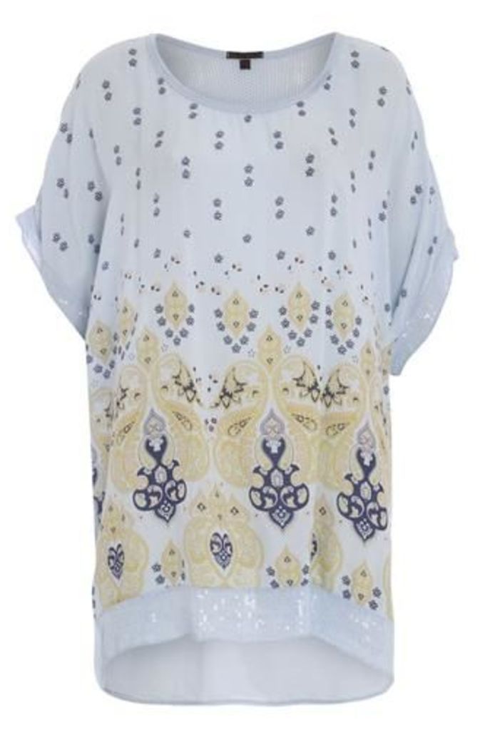 Batwing Top with Ethnic Print