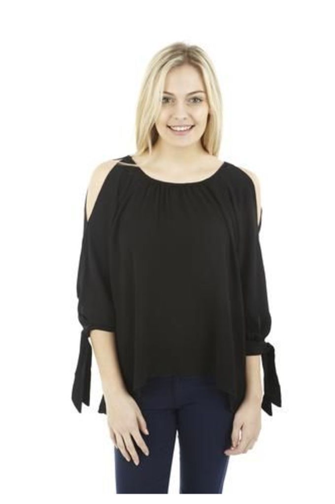 Cold-Shoulder Tunic Top