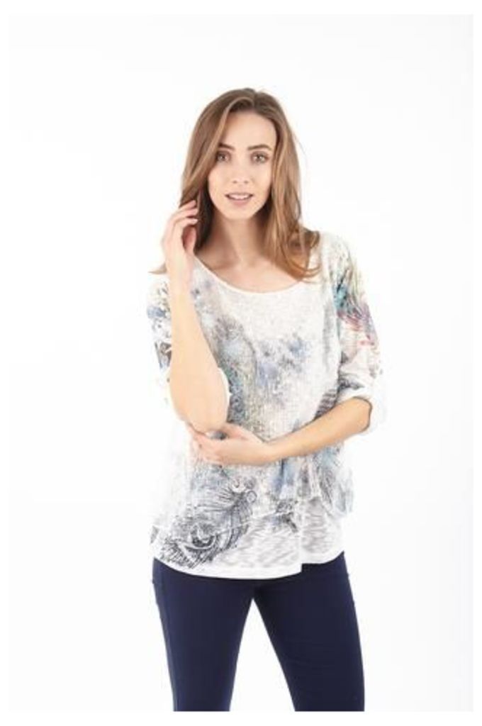 Layered Feather Jumper Top