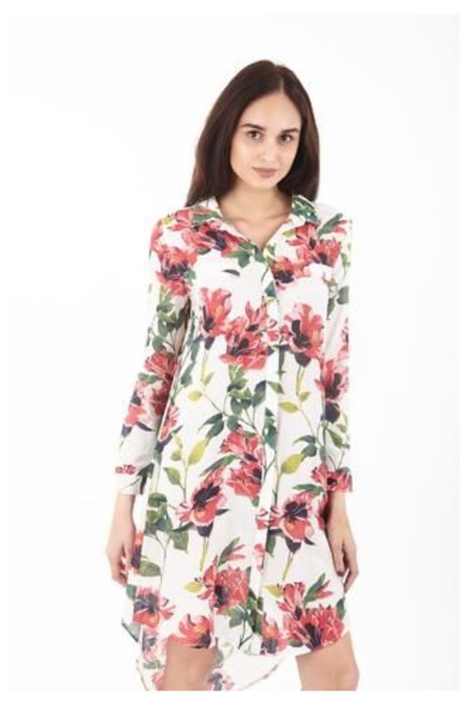 Floral Print Shirt Dress