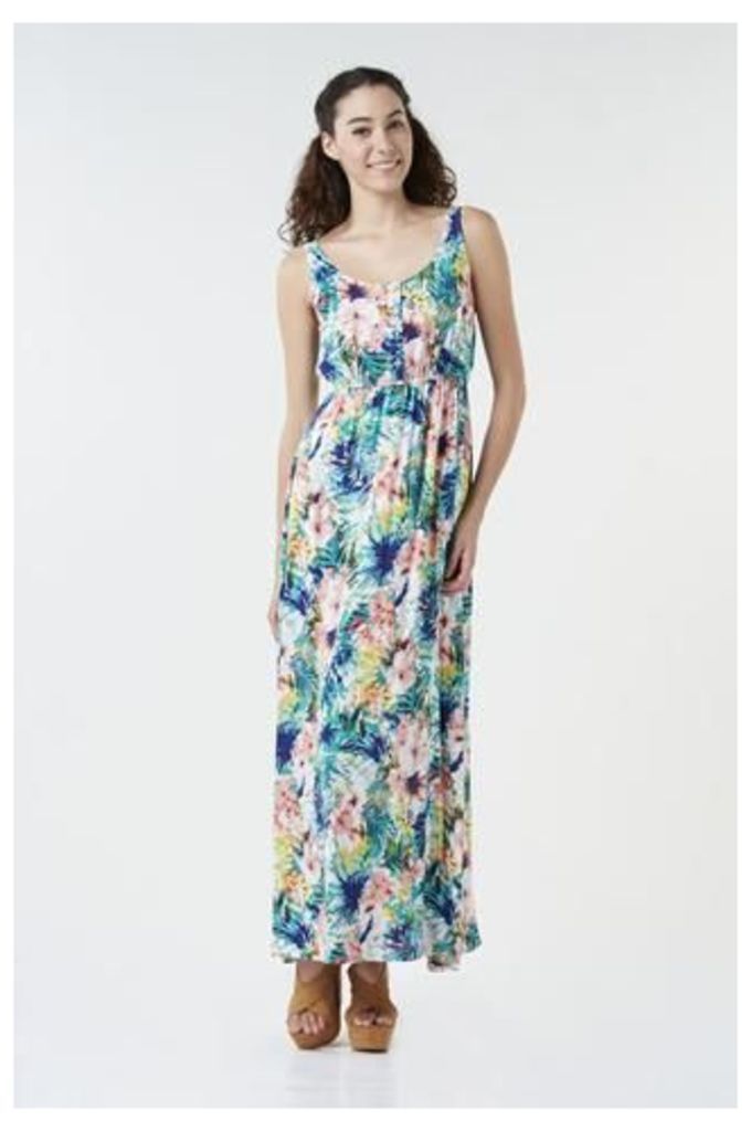 Tropical Printed Maxi Dress