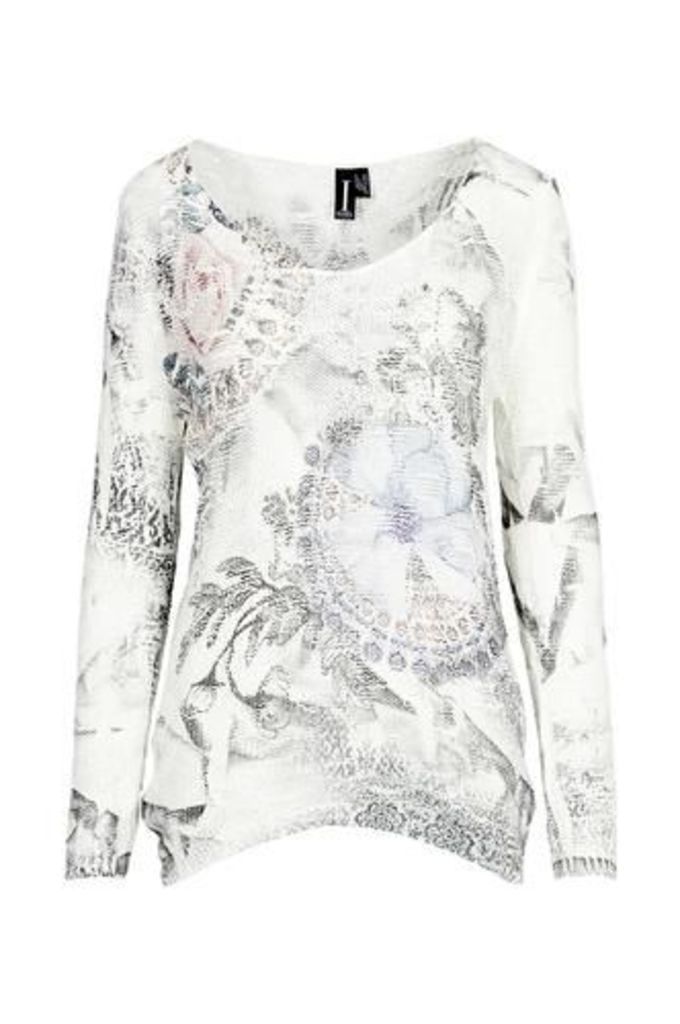 Abstract Floral Textured Jumper