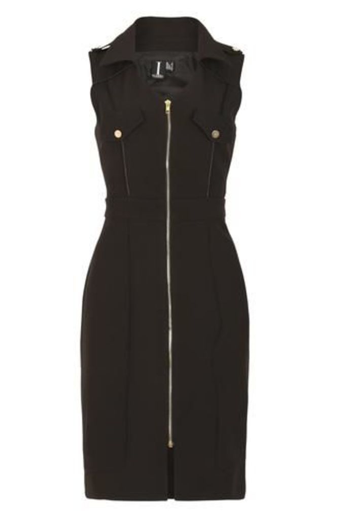 Fitted Biker Dress With Zip Detail