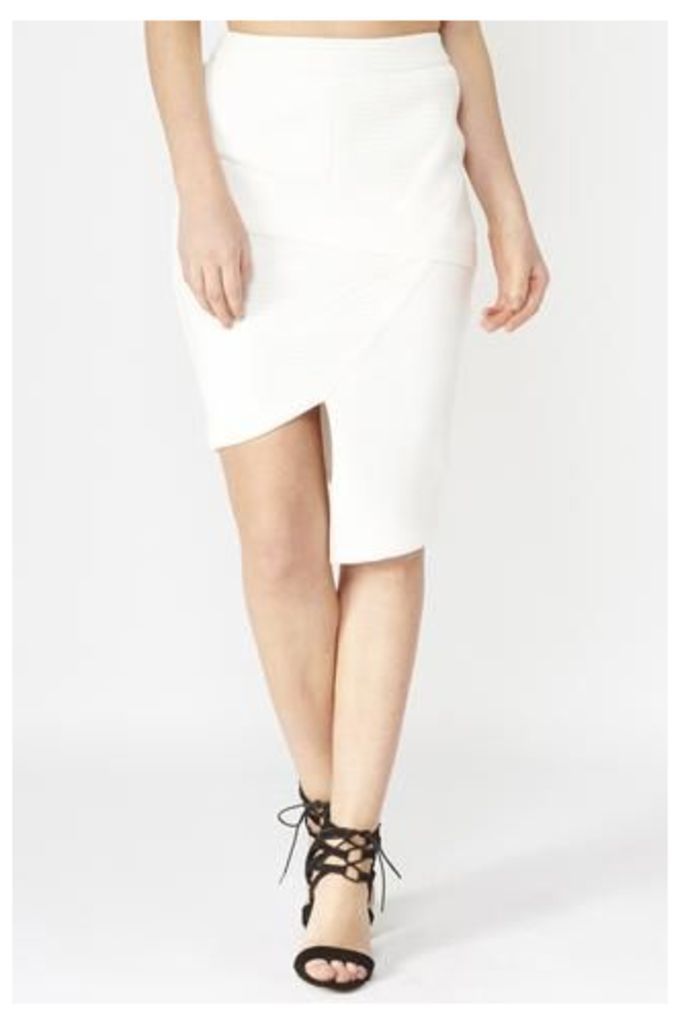 Asymmetric Skirt With Fold Over Detail