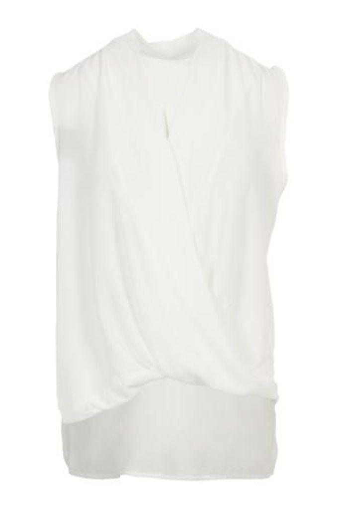 Draped Crossover Detail Top