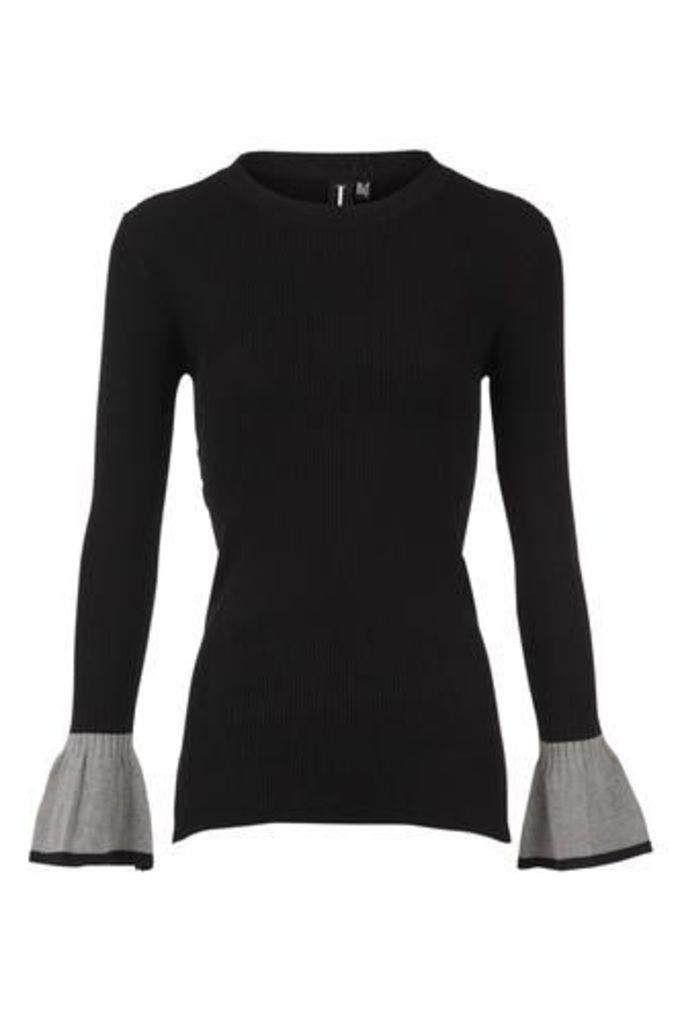 Flared Sleeve Knit Top