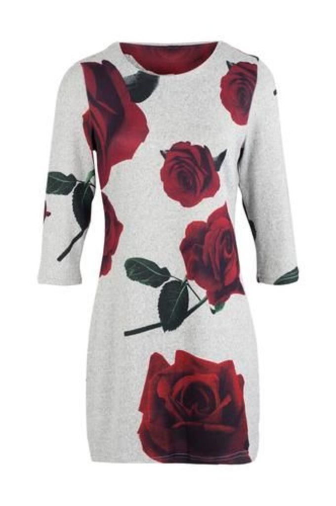 Rose Print Jersey Tunic Dress