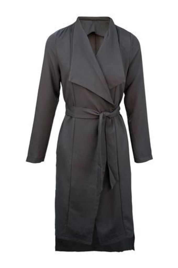 Plus Size Belted Trench Coat