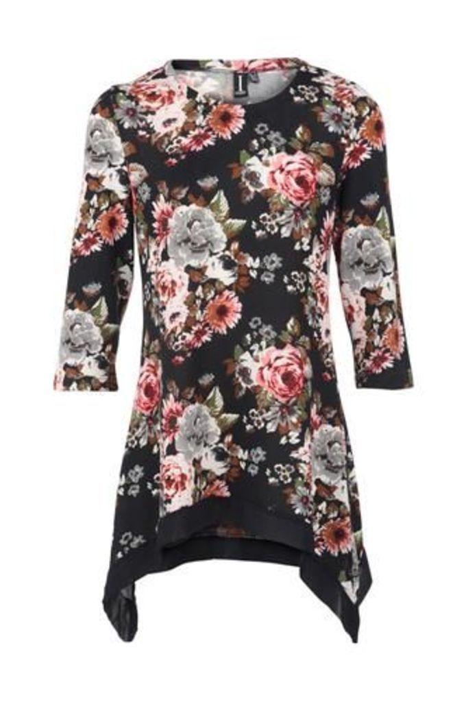 Floral Dipped Side Top