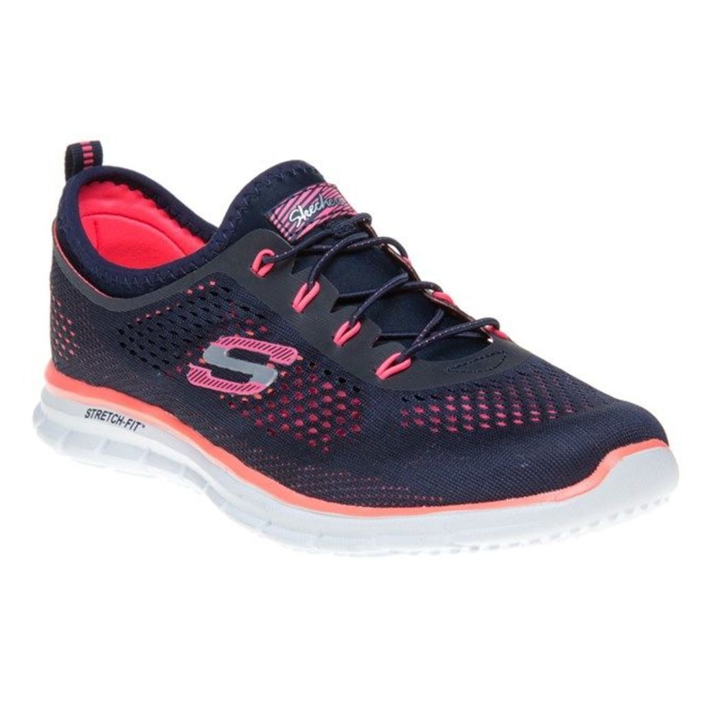 Skechers Glider Harmony Trainers, Navy/Coral