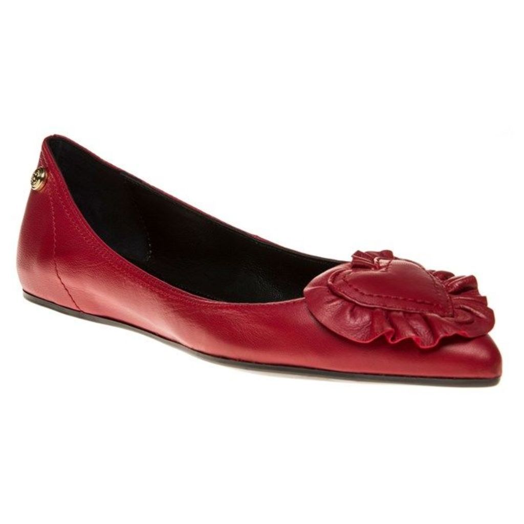 Love Moschino Heart Ballet Shoes, Red