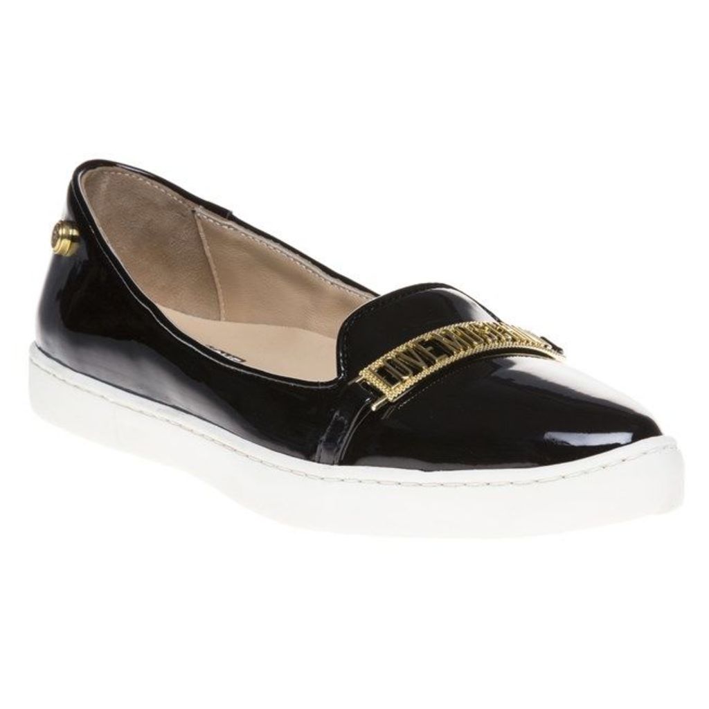 Love Moschino Pointed Logo Slip On Shoes, Black