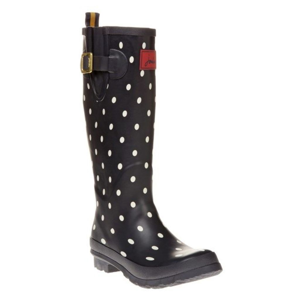 Joules Welly Print Boots, Navy Spot