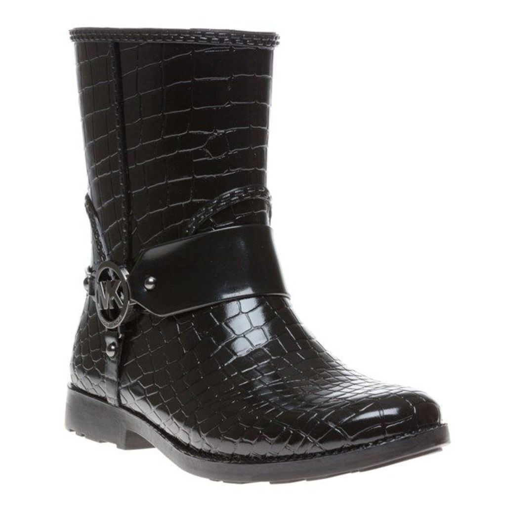 Michael Kors Croco Rainbootie Boots, Black