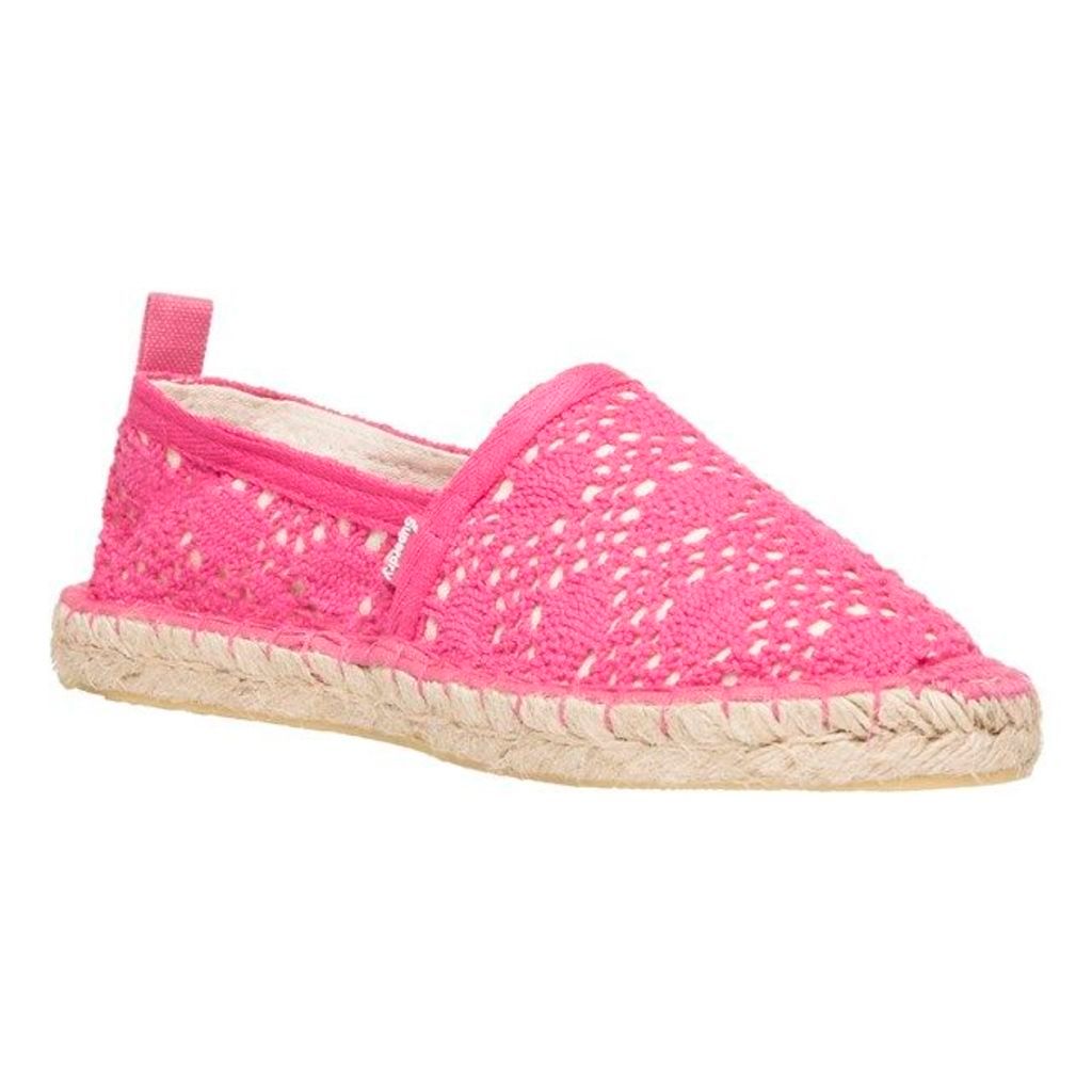 Superdry Espadrille Shoes, Fluro Pink Crochet
