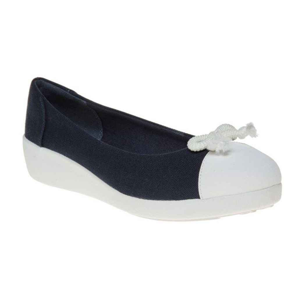 FitFlop F-Pop Bow Ballerina Shoes, Supernavy