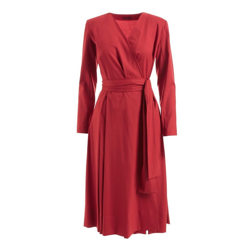 WtR - Susan Wrap Wool Dress Red