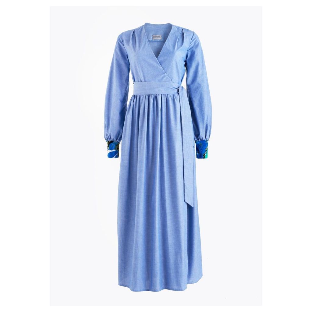 CocooVe - Lilody Maxi Wrap Dress in Cotton Chambray
