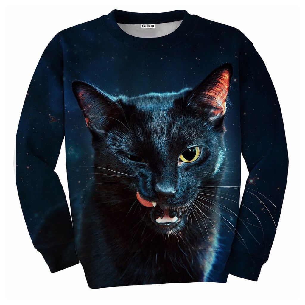 Aloha From Deer - Black Cat Sweatshirt