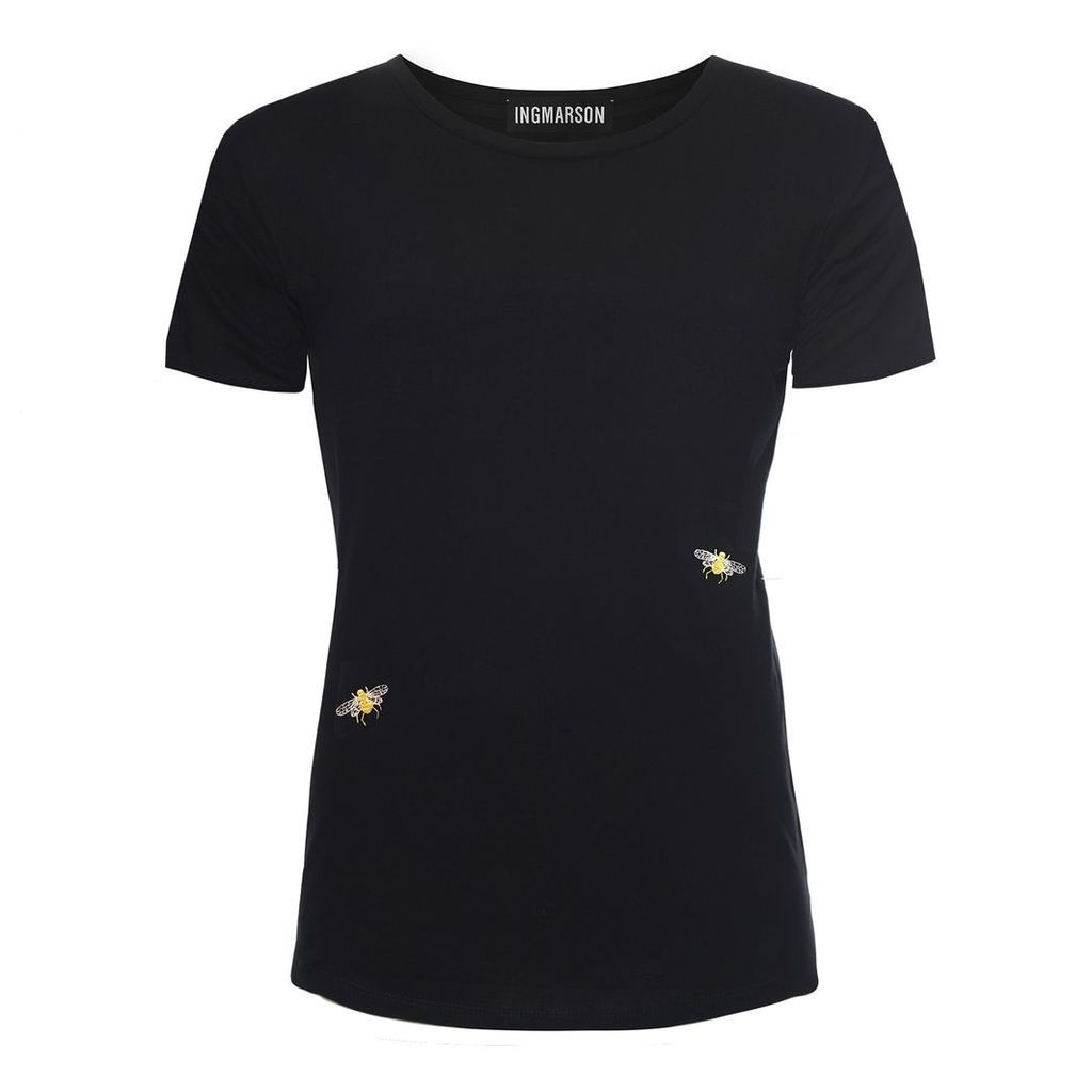 INGMARSON - Bee Embroidered T-Shirt Black Women