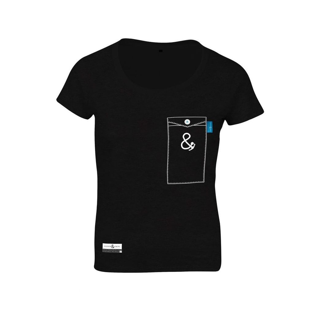ANCHOR & CREW - Noir Black Anchormark Print Organic Cotton T-Shirt (Womens)