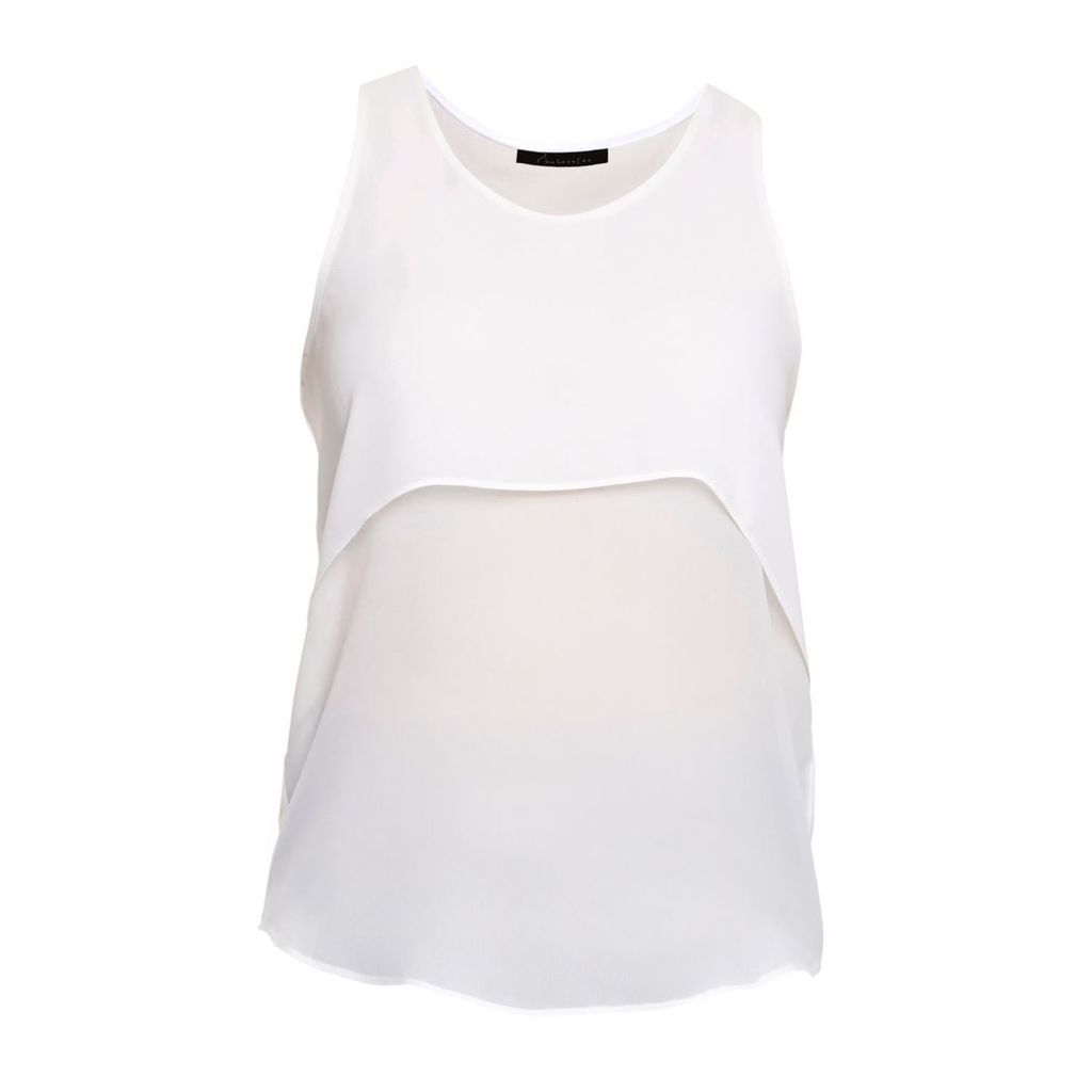 Philosofée by Glaucia Stanganelli - Off White Layered Chiffon Top Recycled Polyester