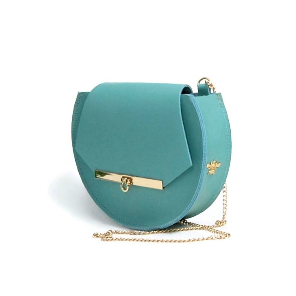 Angela Valentine Handbags - Loel Mini Military Bee Chain Bag Clutch In Pool Blue