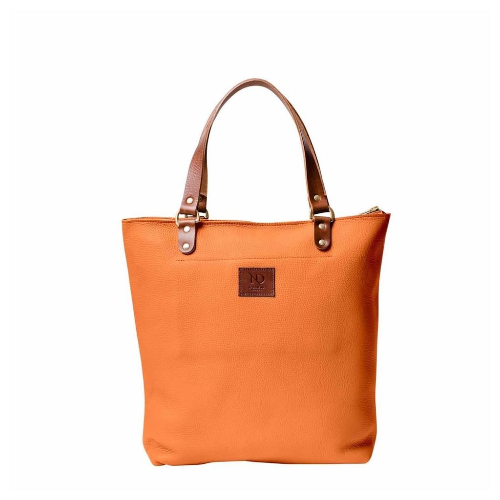 N'Damus London - Abbey Orange Large Leather Tote Bag