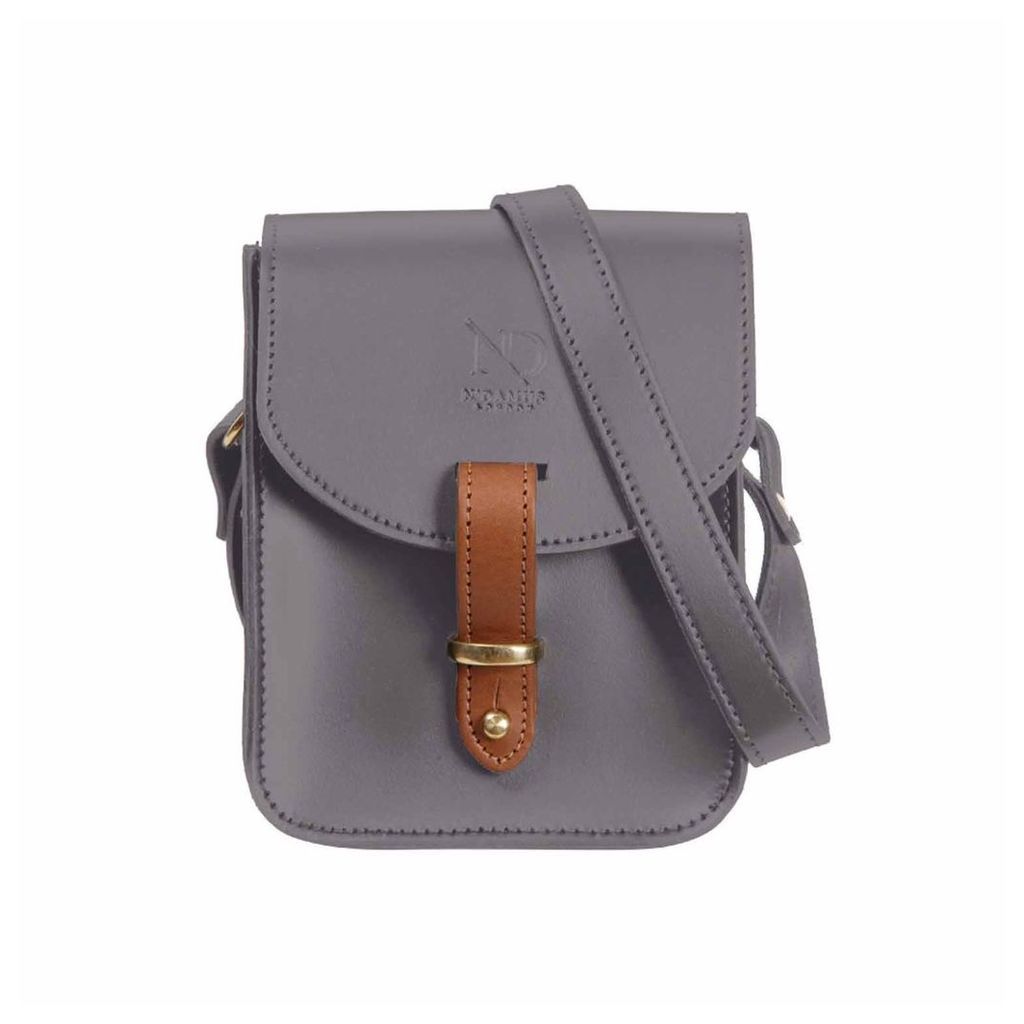N'Damus London - Mini Elizabeth Grey Leather Crossbody Satchel Bag