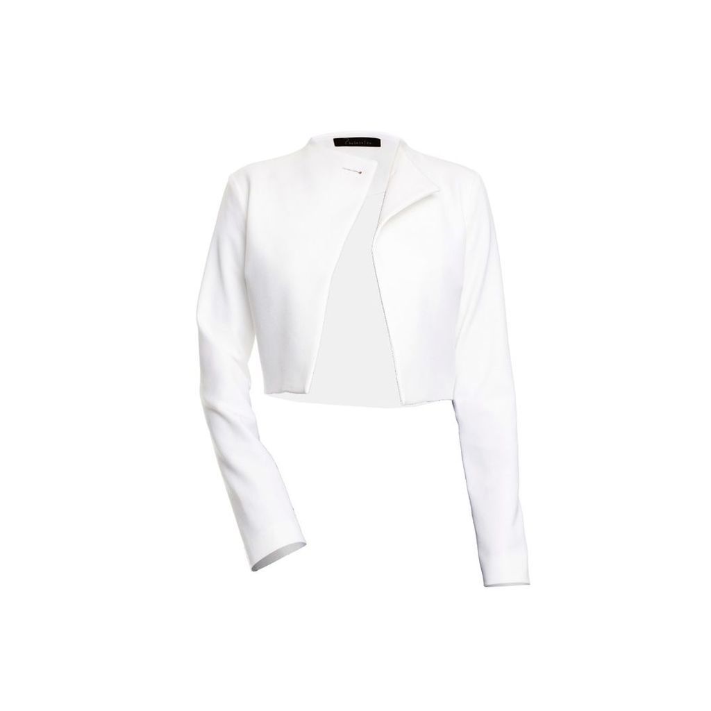 Philosofée by Glaucia Stanganelli - Off White Gabardine Cropped Jacket