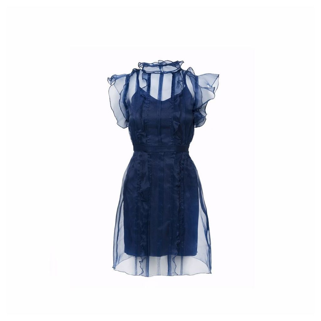 Shopyte - Midnight Blue Silk Organza Dress
