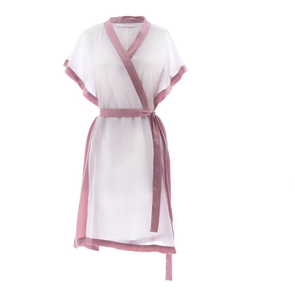 Roses Are Red - Morning Quote Kimono White & Pink