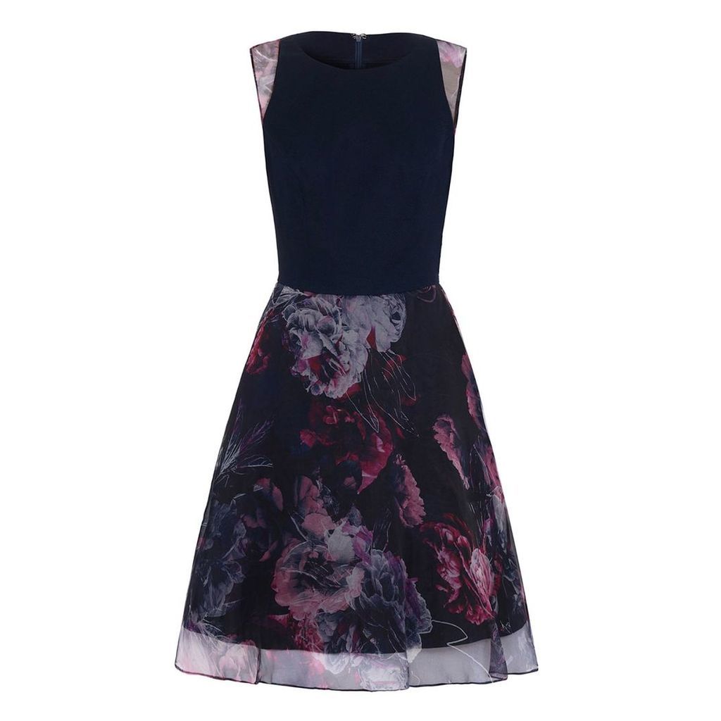 Abigail London - Cotton & Floral Print Silk Organza Harriet Skater Dress