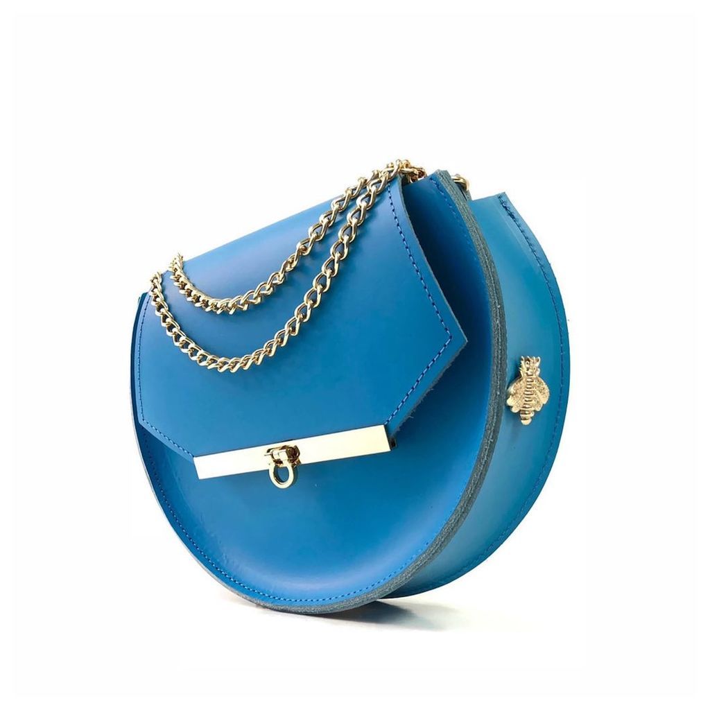 Angela Valentine Handbags - Loel Military Bee Circle Bag In Nebulas Blue