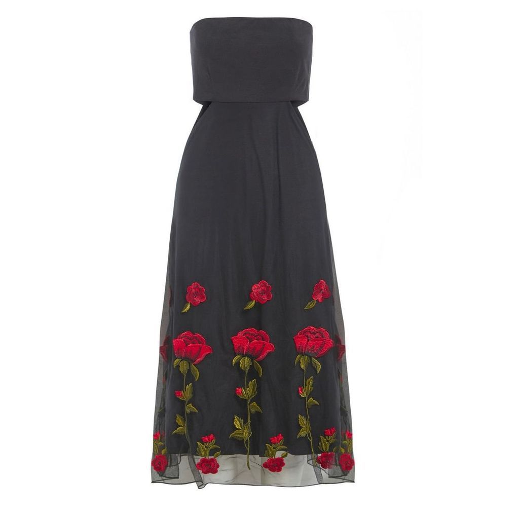 Sarvin - Gwyneth Black Embroidered Cut Out Dress