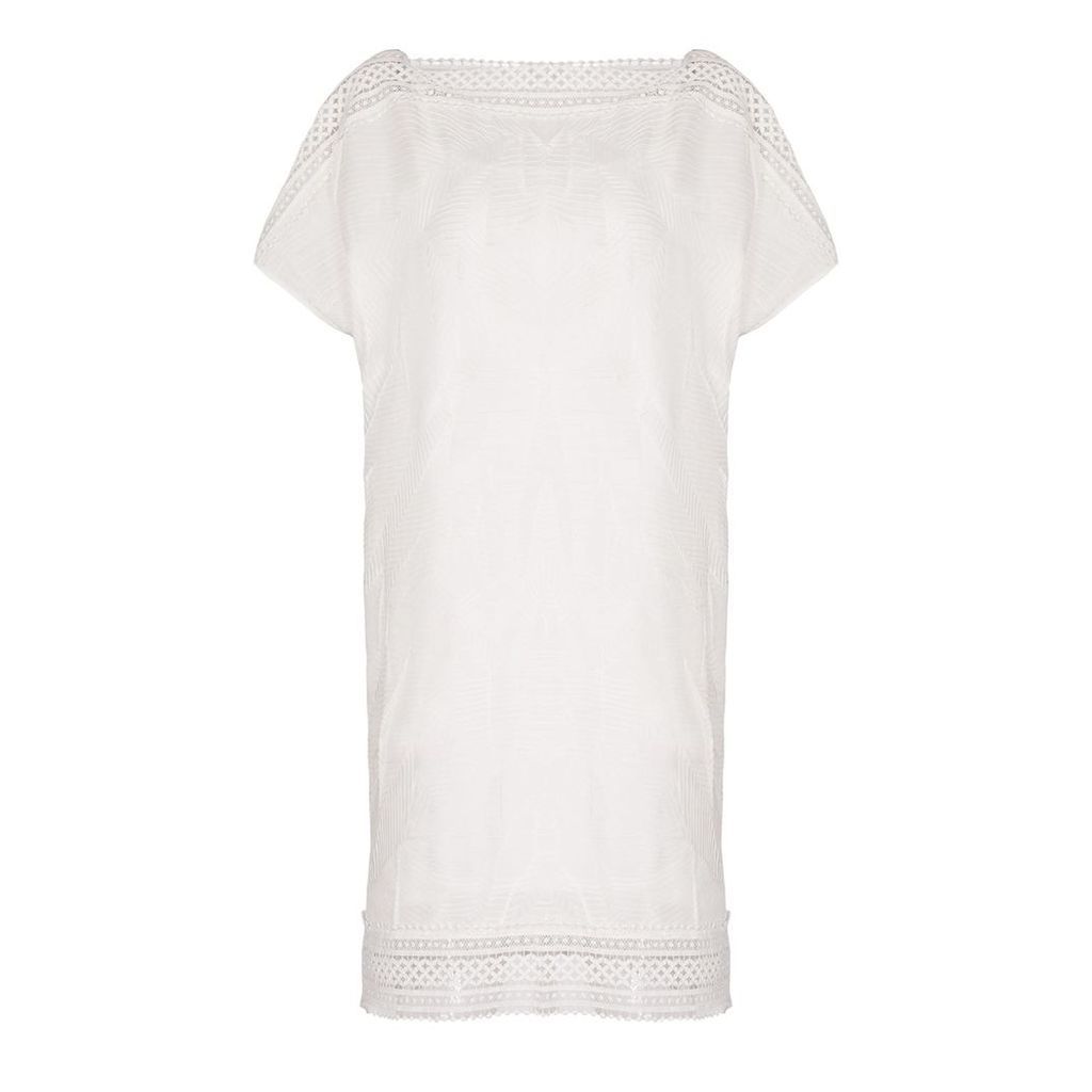 Nissa - H-Line Dress With Short Sleeves White