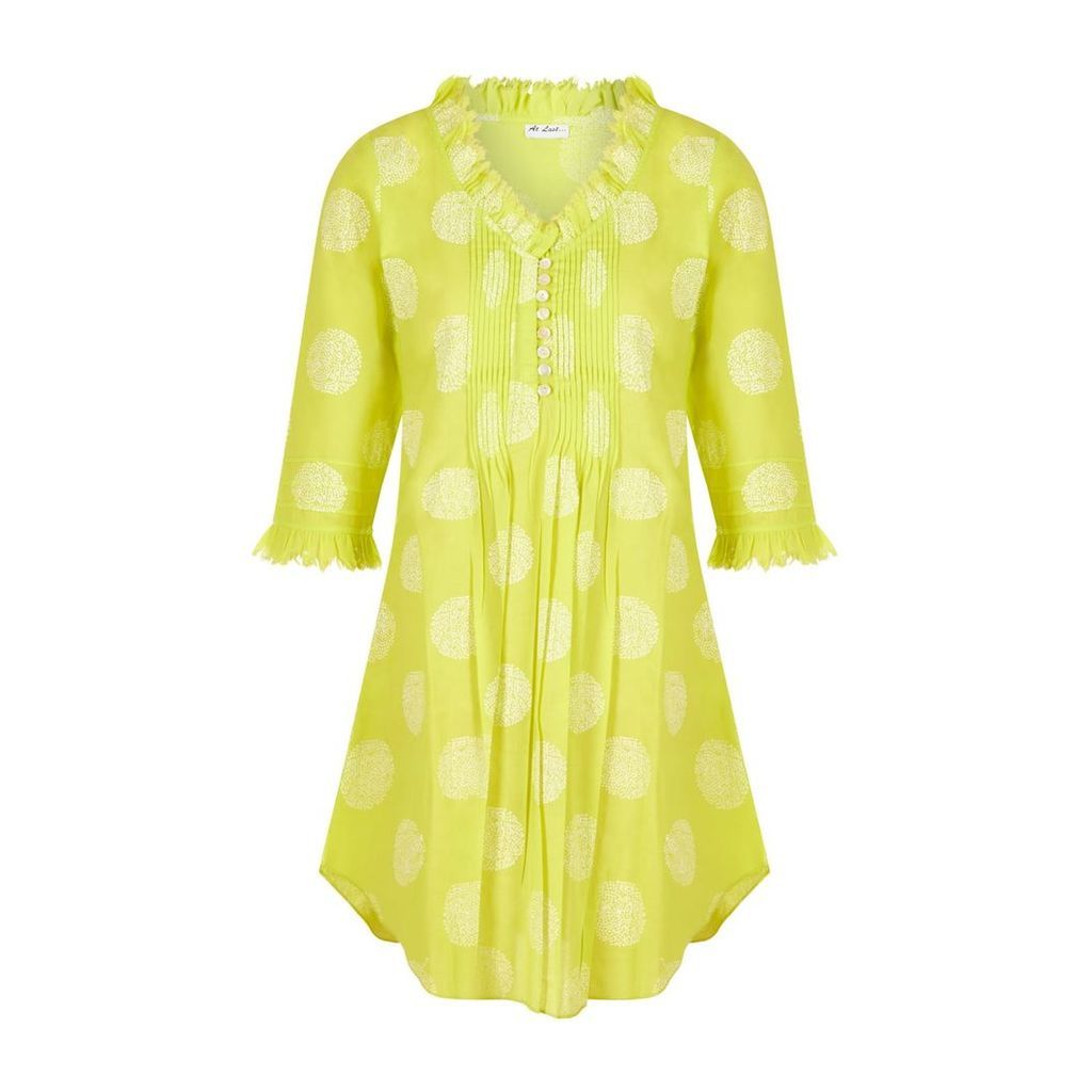 At Last. - Annabel Cotton Tunic Neon Lime